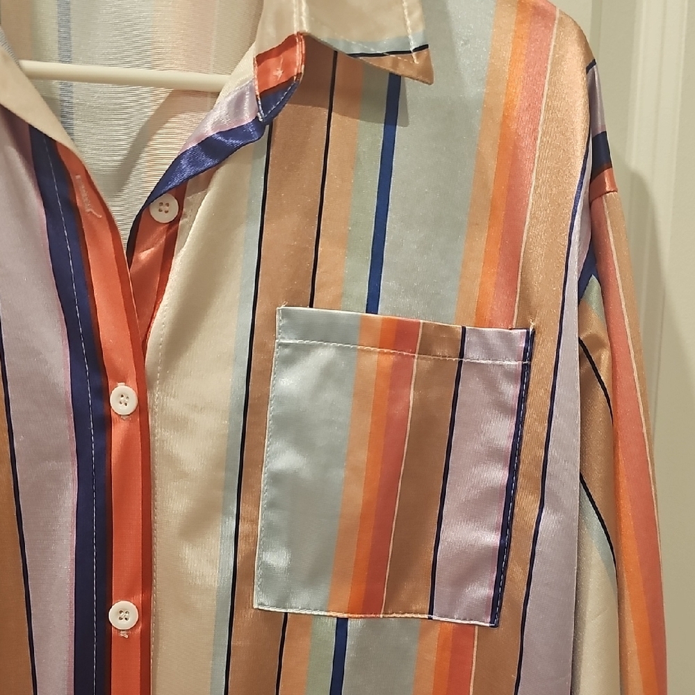 Colorful Striped Button-Up Shirt - Picture 3 of 6